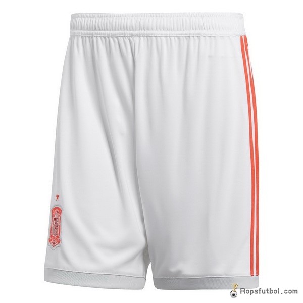 Pantalones España Replica Segunda Ropa 2018 Blanco